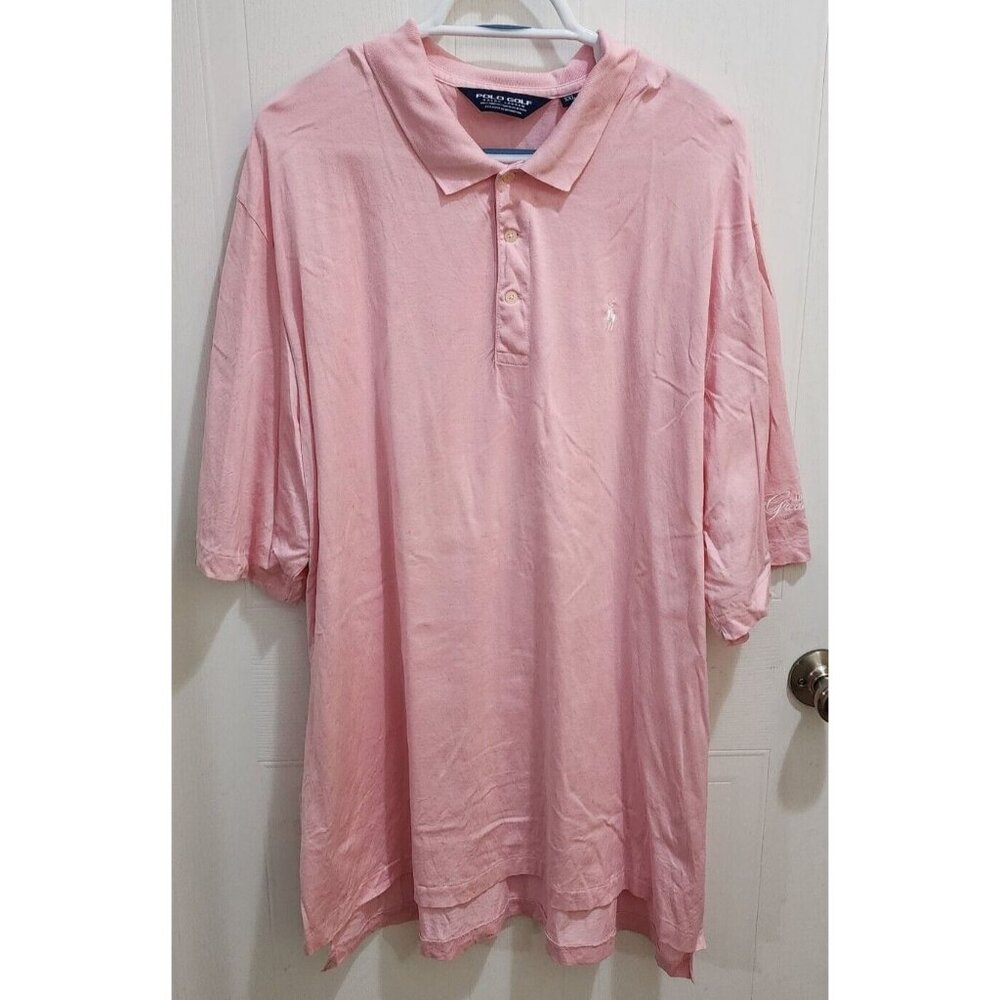 VTG Polo Golf Ralph Lauren Pink Single Stitch Polo Shirt Size 2XL Pima Cotton